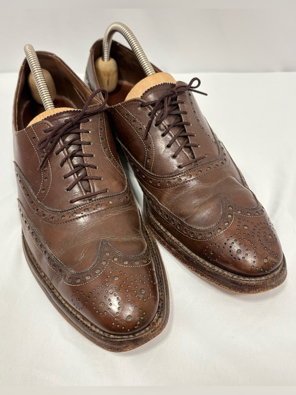 Allen Edmonds Boulevard Brown Leather Lace Up Wingtip Dress Shoes Size 10 1/2 A